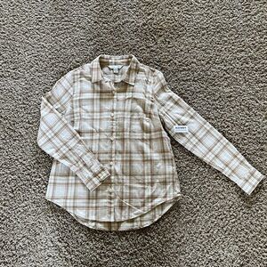 NWT Old Navy Tan Plaid Classic Shirt